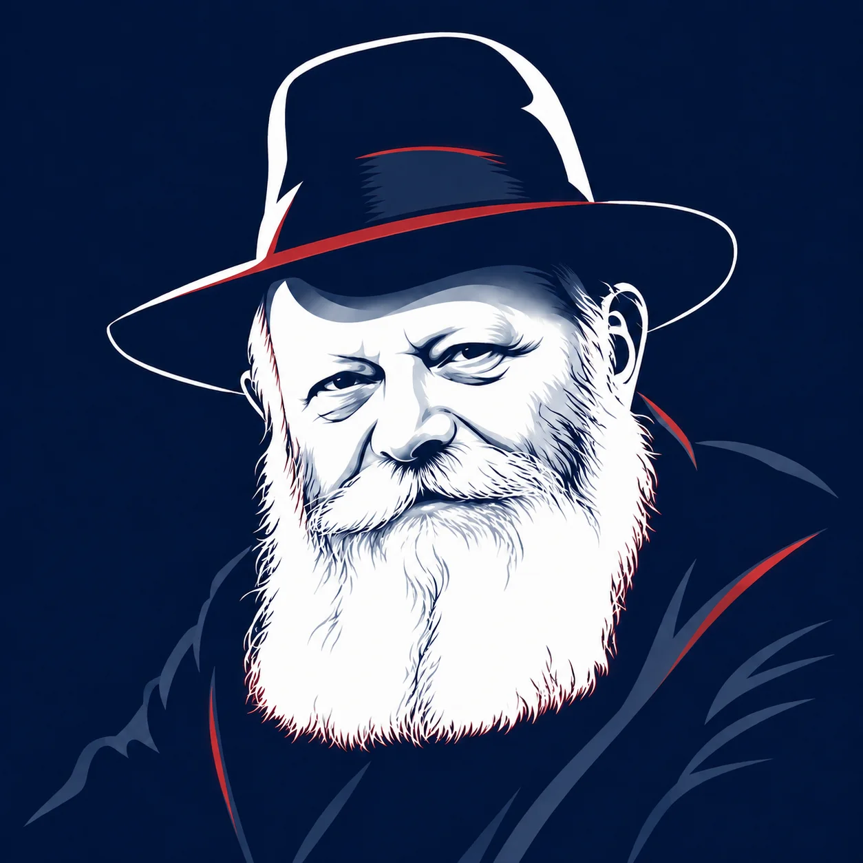 Illustration of the Lubavitcher Rebbe